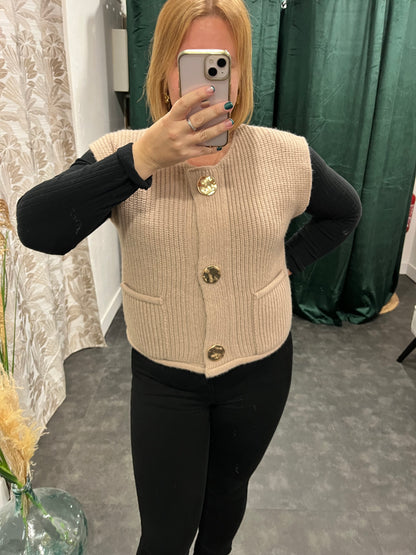 Gilet Camélia Beige